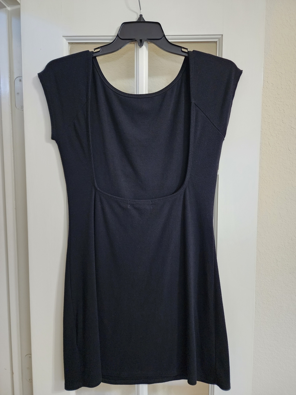 FP Beach Free People Black Open Back Bodycon Mini Dress L Made in USA - Picture 3 of 10